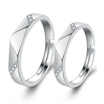 2 Бр. 925 сребро 2022 Нови дамски модни бижута Високо качество на Мъжки пръстен Циркон кестени Годежни пръстени Подарък