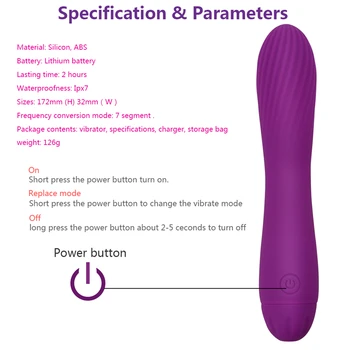 7 режими AV вибратор акумулаторна пръчка масажор масаж на клитора на жените мастурбацията, секс-играчки за възрастни жени