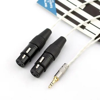 Hifi посеребренный aux аудио кабел с 3,5 мм конектор за свързване на две съединители xlr за плейъри на мобилни телефони за връзка с усилватели на миксера