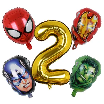 5 бр. MARVEL Super Hero Балон Човек-паяк Балони от алуминиево фолио Детски Украса за рожден Ден Детски душ Железния Човек балони
