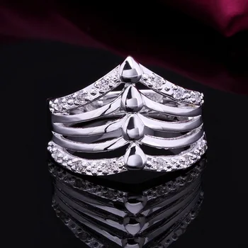925 Сребро Пръстен Мода ретро За ЖЕНИ дама е доста приятен и елегантен чар инкрустиран каменни Пръстени, Бижута Безплатна доставка