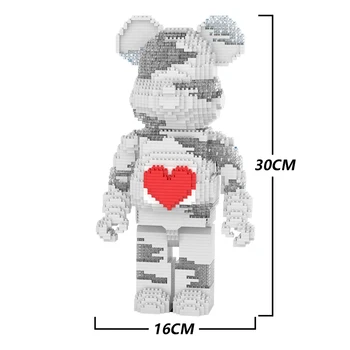 3142 бр. Град любящо сърце от бяла мечка тухли Micro MOC градивните елементи на играчки прилив играе любовта насилие мра