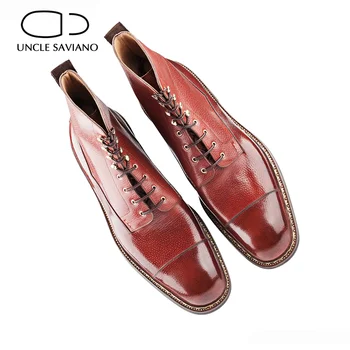 Чичо Савиано Зимни мъжки обувки Обувки Однотонная кадифе Работна обувки Модерен дизайнерски Класически мъжки обувки са ръчно изработени от естествена кожа