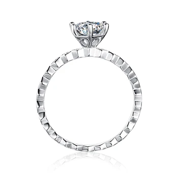 Модерен сребърен пръстен проба 925 Муассанитовое пръстен 6 ноктите на определен стил на Годежен Юбилейното пръстен 1 карат през цялата чудесен приятелка
