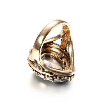 Кинель Модни дамски големи пръстени Crystal Шампанско Златен цвят Мароко Банкет Годежен пръстен Изявление Бижута подарък 2020 Нов