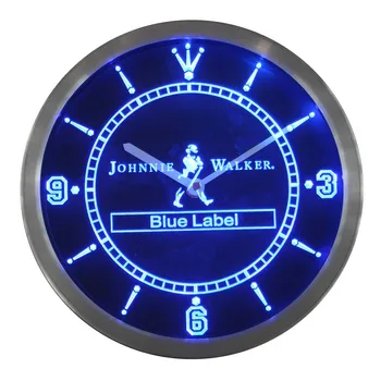 Nc0116 Джони Уокър Бар Неонови Светещи Табели LED Стенни Часовници