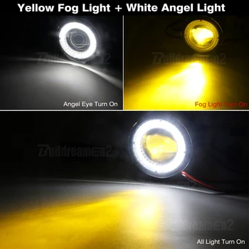 2 Бр. Автомобилни led Лещи Фарове за мъгла в Събирането на Angel Eye DRL Фарове за мъгла Дневни Светлини е 30 W, 12 v За Mitsubishi L200 Пикап 2005-2012