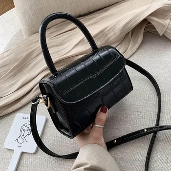 Нови мини-сладко чанта през рамо от изкуствена кожа с каменен модел на рамото си за жени от 2021 Летните горещи чанти и портмонета Дамски пътни чанти