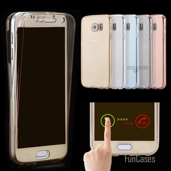 S7/S7 Edge Прозрачен Гъвкав Мек Калъф TPU Калъф за Samsung Galaxy S7 Edge 360 Градуса Пълна Защита на тялото, Калъфи за телефони, Аксесоари за