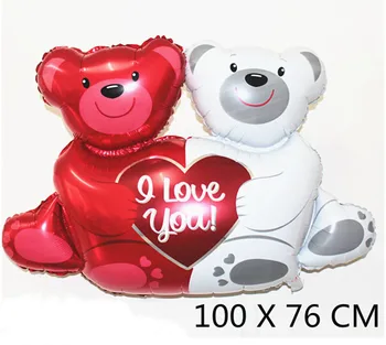 обичам те прегръща мечка фолио балони сватба брак стая оформление романтична изненада за рождения ден на декоративен балон