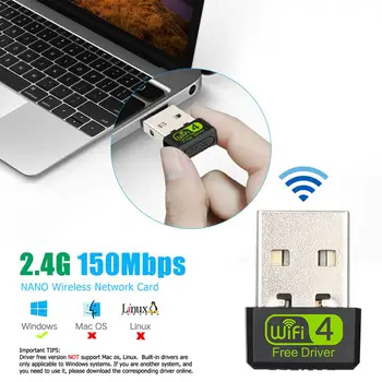 150 Mbit /, оборудвани с Wi-Fi USB Адаптер Безплатен Драйвер Wi-Fi Ключ Мрежова Карта Ethernet Безжична Wi-Fi Приемник за Десктоп PC, Лаптоп