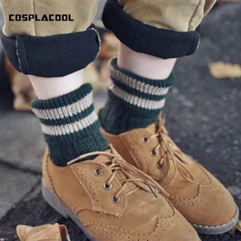 [COSPLACOOL]Есен зима дебели топли meias две шарени прости чорап-тръба женски обикновена чорапи harajuku дамски чорапи calcetines mujer