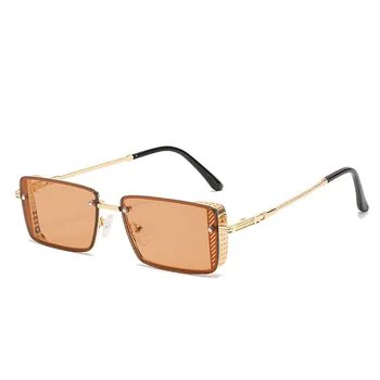 Seemfly 2021 Реколта Мода Малки Слънчеви очила За мъже в метална рамка, Слънчеви очила, Цветни Очила За жени Прозрачни лещи Слънчеви очила с UV400