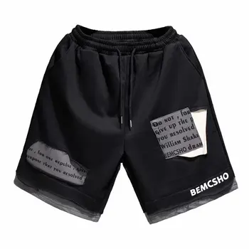 2021 Летни спортни панталони Корейската мода Шорти с принтом Мъжки Ежедневни панталони за джогинг Хип - хоп дрехи Мъжки Баскетболни топли панталони