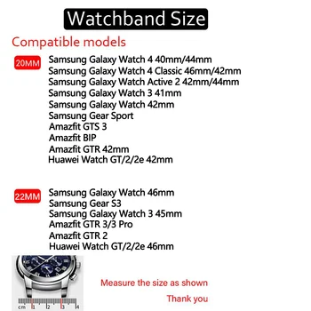 Каишка за часовник Samsung Galaxy Watch 4 Classic 3 41 мм и 46 мм Active 2 gear s3 frontier Спортна линия Каишка за часа и 20 мм и 22 мм гривна
