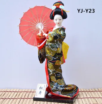 MYBLUE 30 см Ръчно изработени Kawai Японската Гейша Кимоно Кукла Скулптура на Японски Къща Фигурка Украса на Дома Стаите Аксесоари