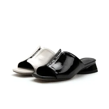 VLADO-MIYA Нов прием на Дамски сандали Обикновена от изкуствена кожа, без съединителни Елегантен дизайн на Рокля с квадратни пръсти Летни обувки Плюс Размер 34-43