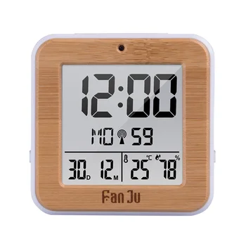 FanJu Digital alarm clock LED DCF Радио Двоен алармен часовник Автоматично Осветление за Електронна Температура Влажност Десктоп Време на Офис подарък
