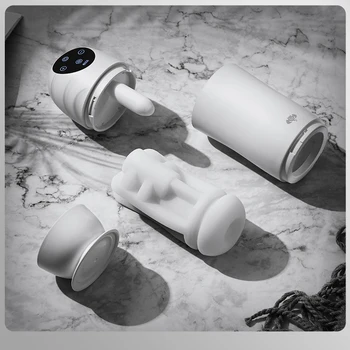 Автоматична Мъжки Чаша Мастурбатора за мъже 3D Реалистична Вагина Имат Котенце 10 Вибриращи Лижущих Език Електрически Секс играчки за мъже