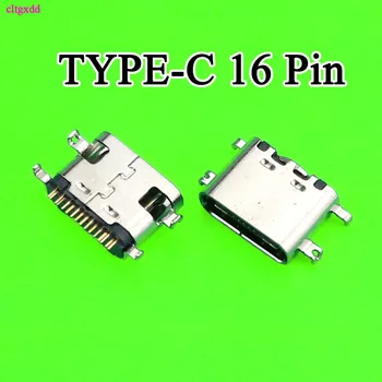 10 БР./ЛОТ Конектор Micro USB Type 3.1-C 16pin SMD 90-градусов конектор-конектор за зарядно пристанище мобилен телефон Конектор за зареждане