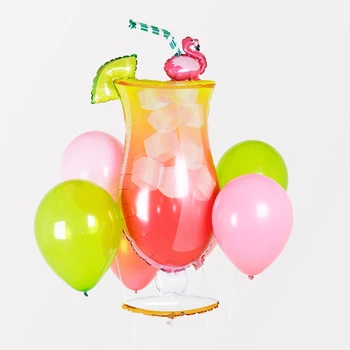 1 компл. Фламинго Украса Хавай Парти Ананас Сок от листата на Костенурка с балони Арката на Плаж Лятото АЛОХА Тропически Аксесоари за рожден ден