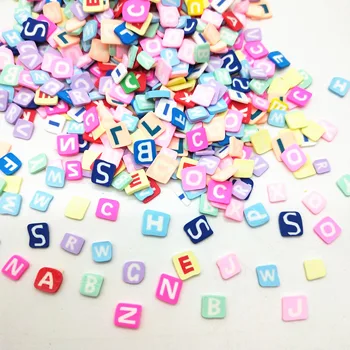 20 г/лот 5 мм Английски букви на азбуката йероглифи Полимерна глина, Цветни diy Малки Сладки Разнообразни Аксесоари