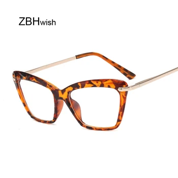 Ретро Котешко око Прозрачна Леопардовая Рамки за очила За жени, Мъже Оптични Очила Компютърни Очила Рамки за очила