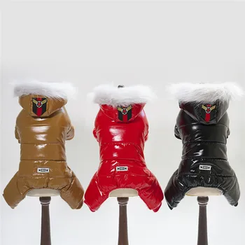 Водонепроницаемое палто за кучета Супер Топли дрехи за домашни любимци Зимно палто Плъзгачи Вятърна снежна яке Дрехи за кучета Плюшено Кученце Чихуахуа
