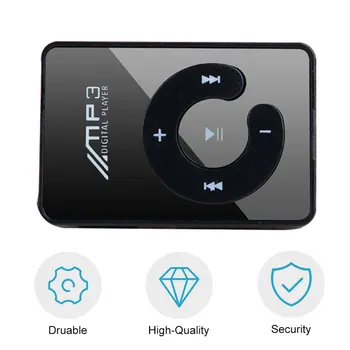 Преносим Мини-Огледално Клип MP3 плеър, Поддръжка на музикални носители на Micro SD TF Карта Мода Hifi MP3 за Спорт на открито