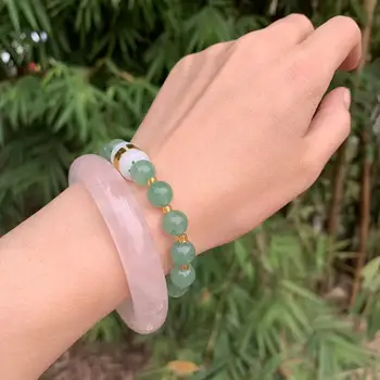 Дамски гривни, бижута за жени 2021 зелен Донглинг нефрит ръчно изработени дамски бижута на едро естествен камък