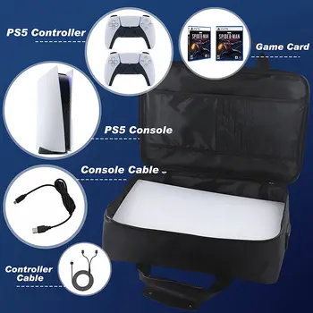 Чанта за съхранение на PS5 Найлонов Калъф за носене на чанта, Съвместима с Playstation 5 и PS5 Digital Edition контролера Dualsense