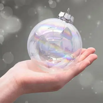 Стъклен Окачен Прозрачна Топка на Коледна Елха Висящи Украшения 6/8 см, Обхватът на Дрънкулки Цветно Бижу Кълбо Коледна Висулка