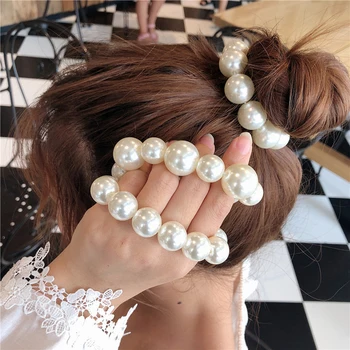 Корейски Романтични Перли, гумена лента За коса Декоративна Украса За Коса, Гривна за Жените Момичета Дъвка За Коса-Аксесоари За Коса Въже прическа