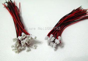 100 Двойки Micro JST 1.25 2-пинов конектор за мъже и жени с жици и кабели