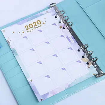 2020цветный Хартиен календар A5/A6 Индексная хартия 6 Дупки с отрывными листа Разделител за лаптоп Kawaii Канцеларски материали, канцеларски материали, Ученически пособия