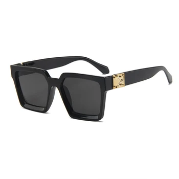 UEESHOP Унисекс Модни дамски квадратни слънчеви очила Дамски слънчеви очила Реколта Маркови дизайнерски Големи Слънчеви очила с UV400