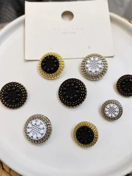 10pcsFaux Перлени Златни Метални Копчета За дамско Палто За Дрехи, Декоративни Големи Реколта Копчета и Шивашки Аксесоари на Едро