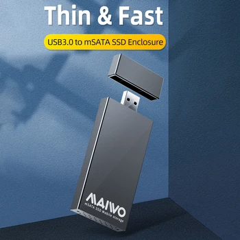 MAIWO K1642S USB 3.0 за mSATA SSD Кутия за Външен Корпус От алуминиева сплав 5 Gbit / s Преносим Твърд диск Мобилен Корпус