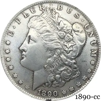 Съединените Щати 1890 cc Морган Монети от По Един Долар на САЩ Мельхиор Свобода сребърно покритие В Бог, на Когото Можем да Вярваме Копирни монета