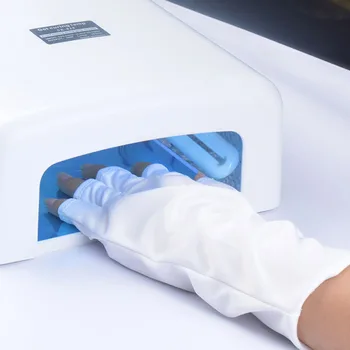2 бр. бели ръкавици за нокти Антирадиационные UV/UV фототерапия Ръкавици без пръсти Предпазват от Инструменти за маникюр 40*8 см