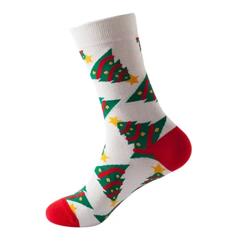 Мъже, Жени Коледни Чорапи Забавен Коледен Дядо Коледа Дърво Снежинка Лосове Сняг Памучен Тръба На Екипажа Щастлив Чорап Честита Нова Година Соккен