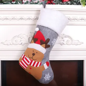 Грей Коледен Отглеждане на Карикатура на Дядо Коледа, Снежен човек Лосове Окачване Коледна Елха Оранменты Весел Коледен Декор За Дома 2021 Подарък чанта