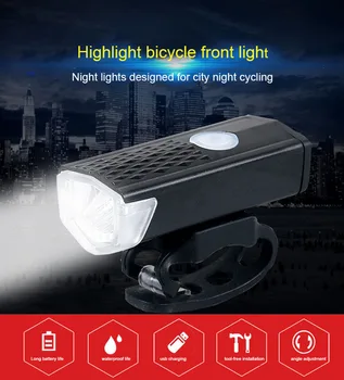 Велосипеден Фенер Предния Фенер USB Акумулаторна 300 Лумена 3 Режима на Велосипедна лампа Велосипедна Фаровете за Колоездене LED Фенерче Фенер
