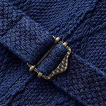 Есен Нова Реколта яке Индиго Жилетка, Мъжки Дебела тежка памучен синьо боядисана с няколко джобове Жилетка за инструменти Модно ежедневното палто Кардигон