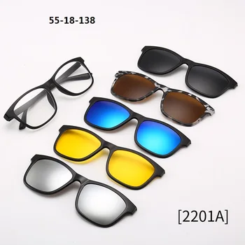 TR90 Рамка 6 В 1 Потребителски Мъже, Жени Поляризирани Оптични Магнитни Слънчеви Очила Клип Магнит Клип на Слънчеви Очила Поляроидная Рамка с чанта