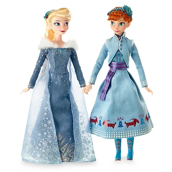 Истински Магазин на Дисни 30 см Елза Анна Множество Съвместни Кукли Принцеси Играчки За Деца Коледен Подарък