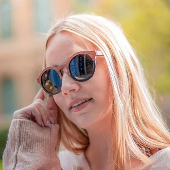 Ева Ръчно изработени Обли Дървени Слънчеви Очила Polarized За мъже и жени 2021 Маркови Дизайнерски Слънчеви Очила