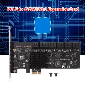 SA3112J Адаптер, PCIE 12-портов PCI-Express X1 за контролер SATA 3.0 Карта за Разширяване на 6 Gbit / с Висока Скорост за настолни КОМПЮТРИ