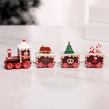 Коледна Украса От Дървен Влак Коледна Украса За Дома На Дядо Коледа Детски Подарък Натал Навидад Коледната Украса 2022