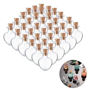 10 бр. Мини-Стъклени Съдове за съхранение на Празни Прозрачни Малки Флакони Контейнер с капачки на Буркани Бутилка Стъклена тара